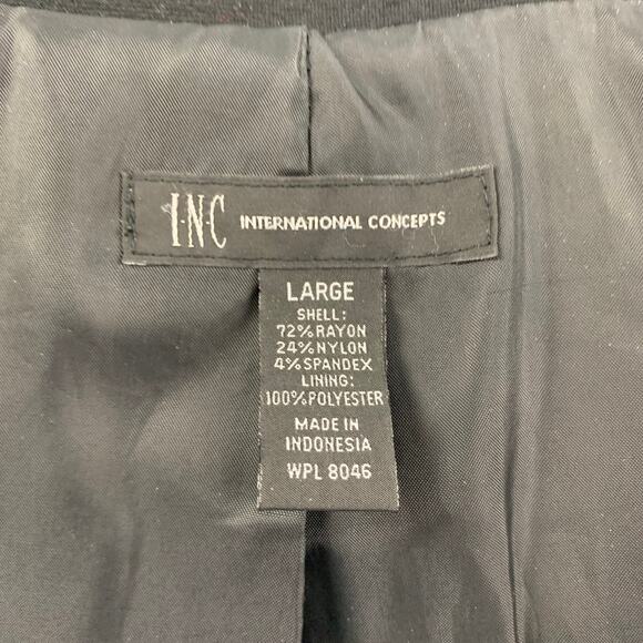 I.N.C. Size L Black Rayon Blend Button Up Jacket - Picture 4 of 4